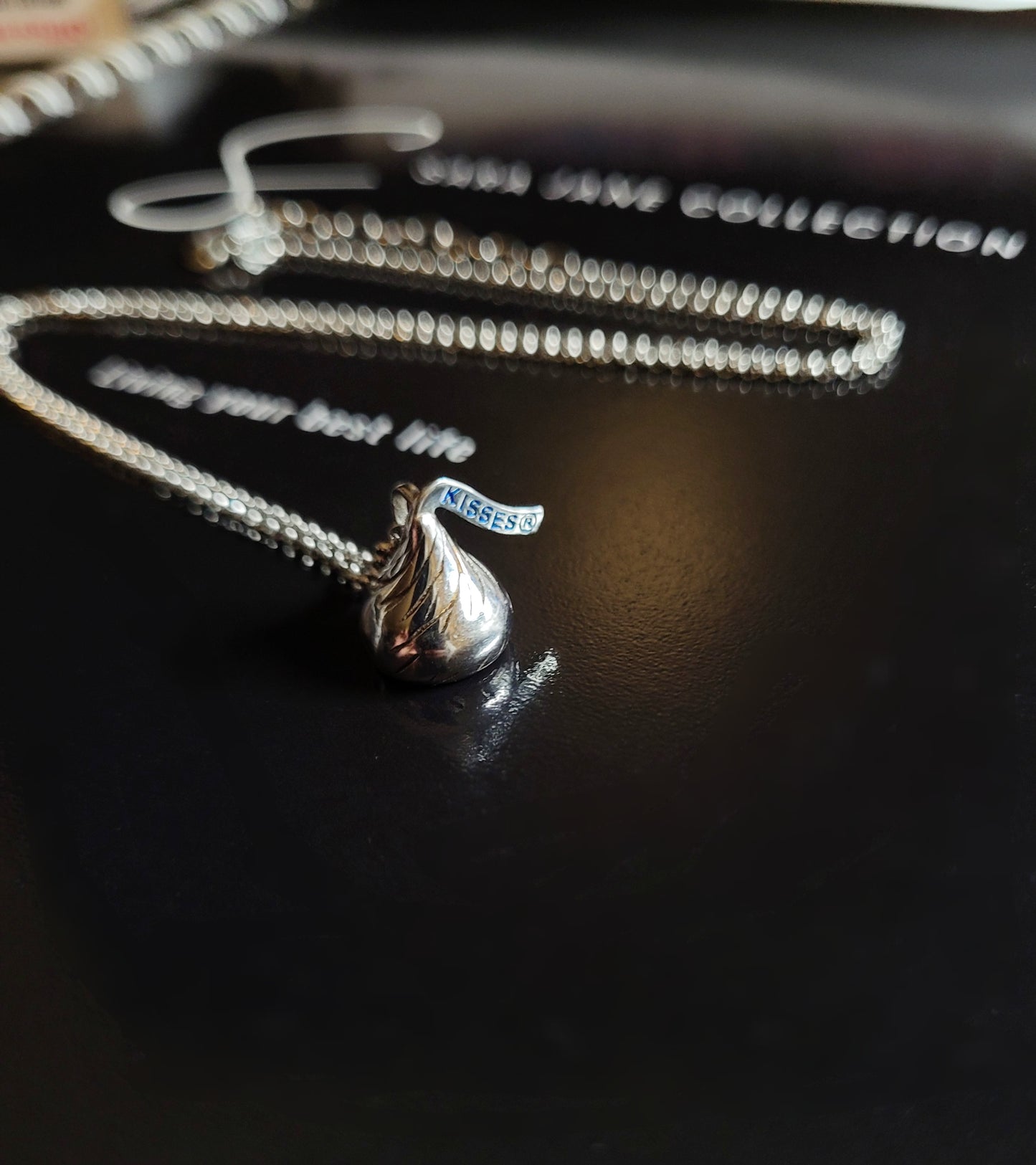 Sterling Silver Necklace with Hershey Kiss Charm