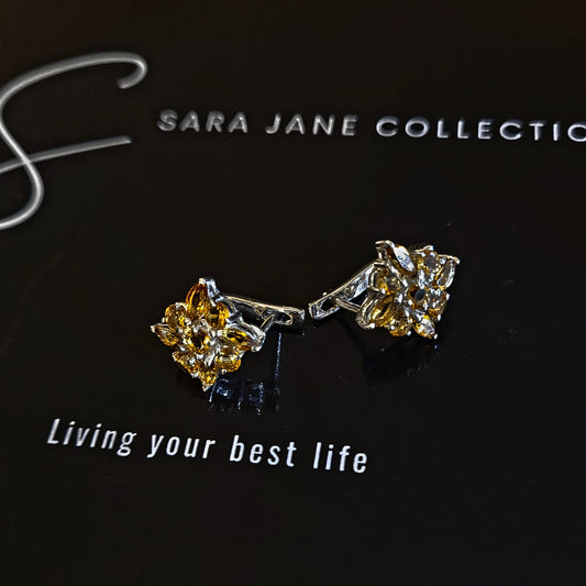 Sterling Silver Earring with Canary Gemstone