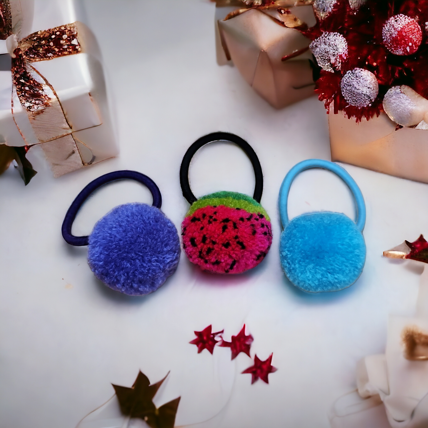 Fun Pom Pom Hair Tie Variety