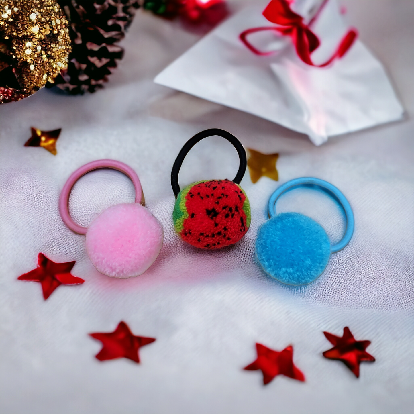 Fun Pom Pom Hair Tie Variety