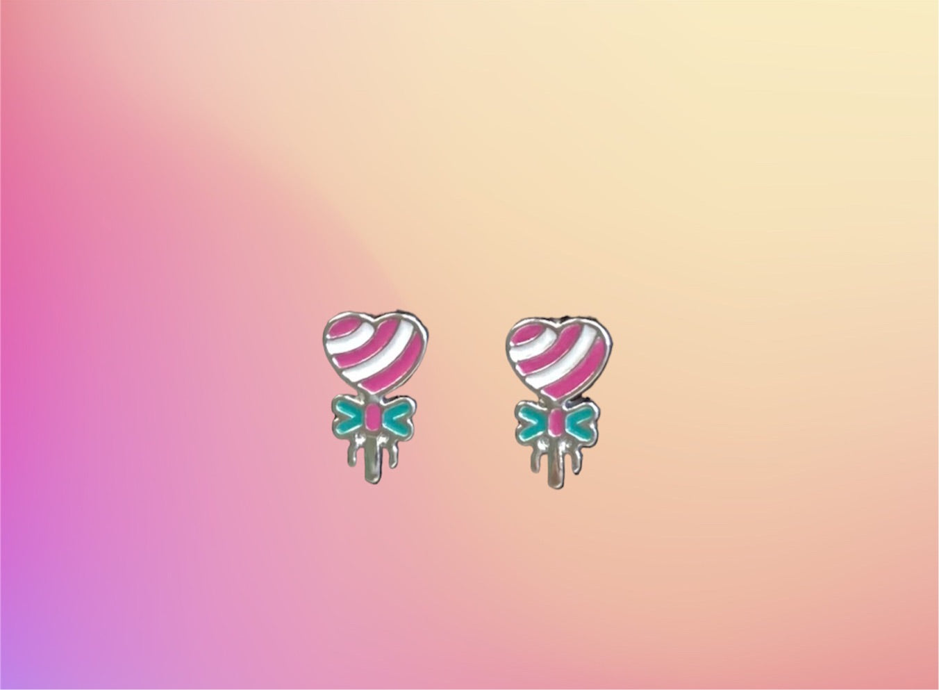 Striped Heart Earrings