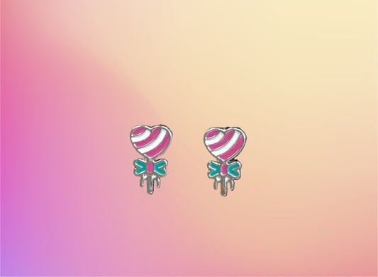 Striped Heart Earrings