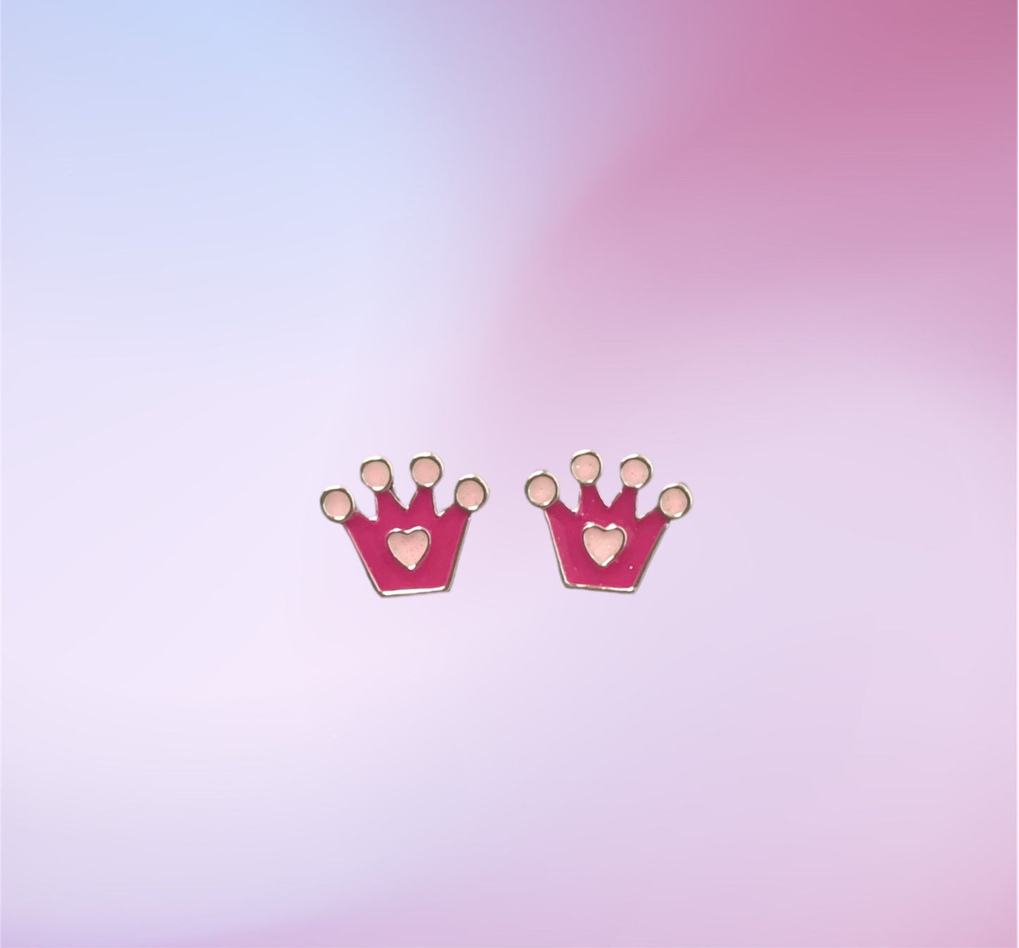 Pink Crown Fashion Earrings